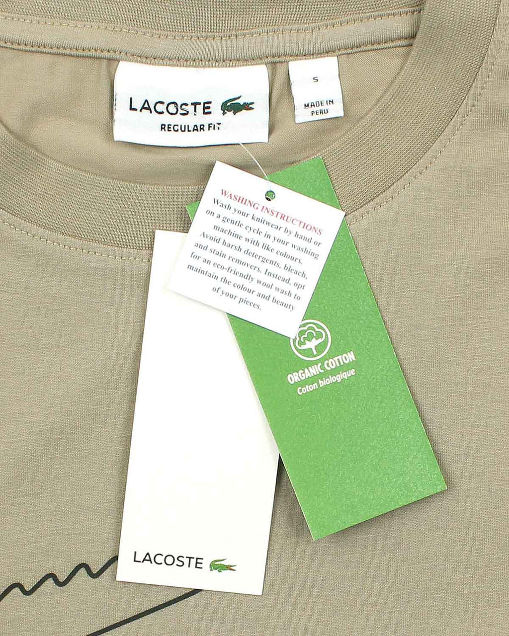 Men’s lac. Iconic Crocodile Print T Shirt - Beige