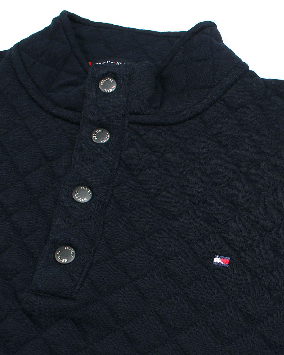 Premium TH Quilted Button Up Men's Sweat - Navy Blue