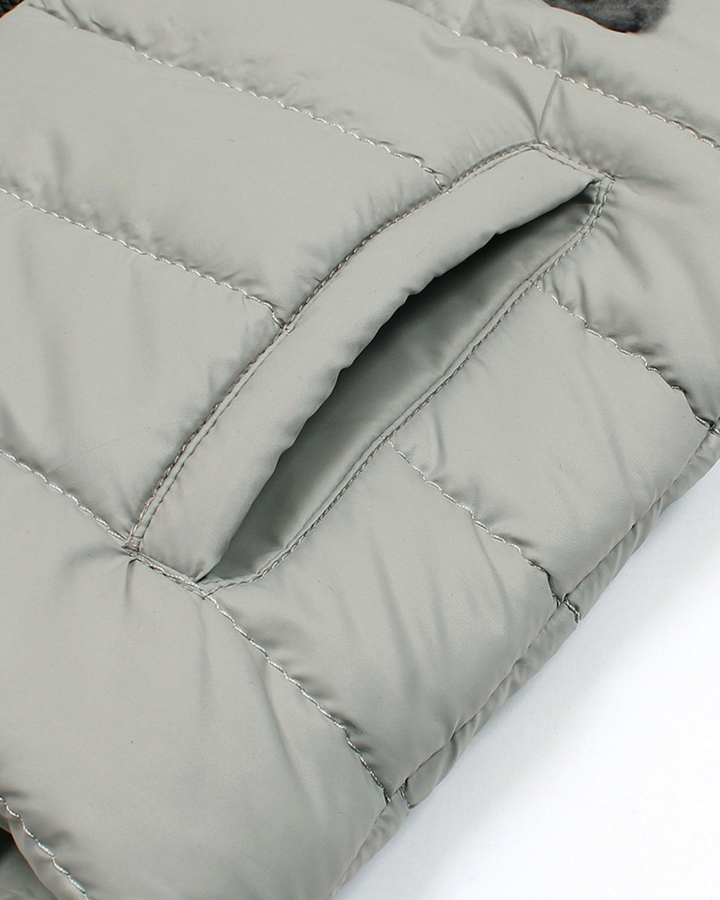 Kids Mon. Puffer Hooded Jacket - Light Grey