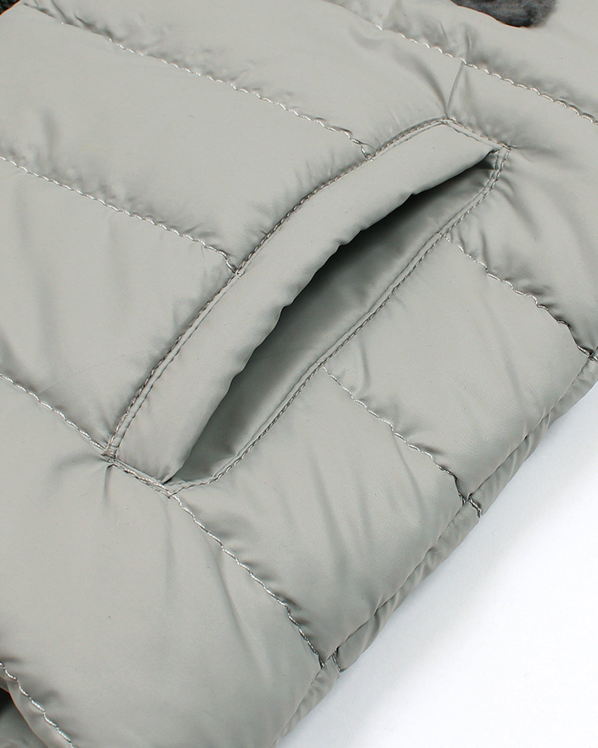 Kids Mon. Puffer Hooded Jacket - Light Grey