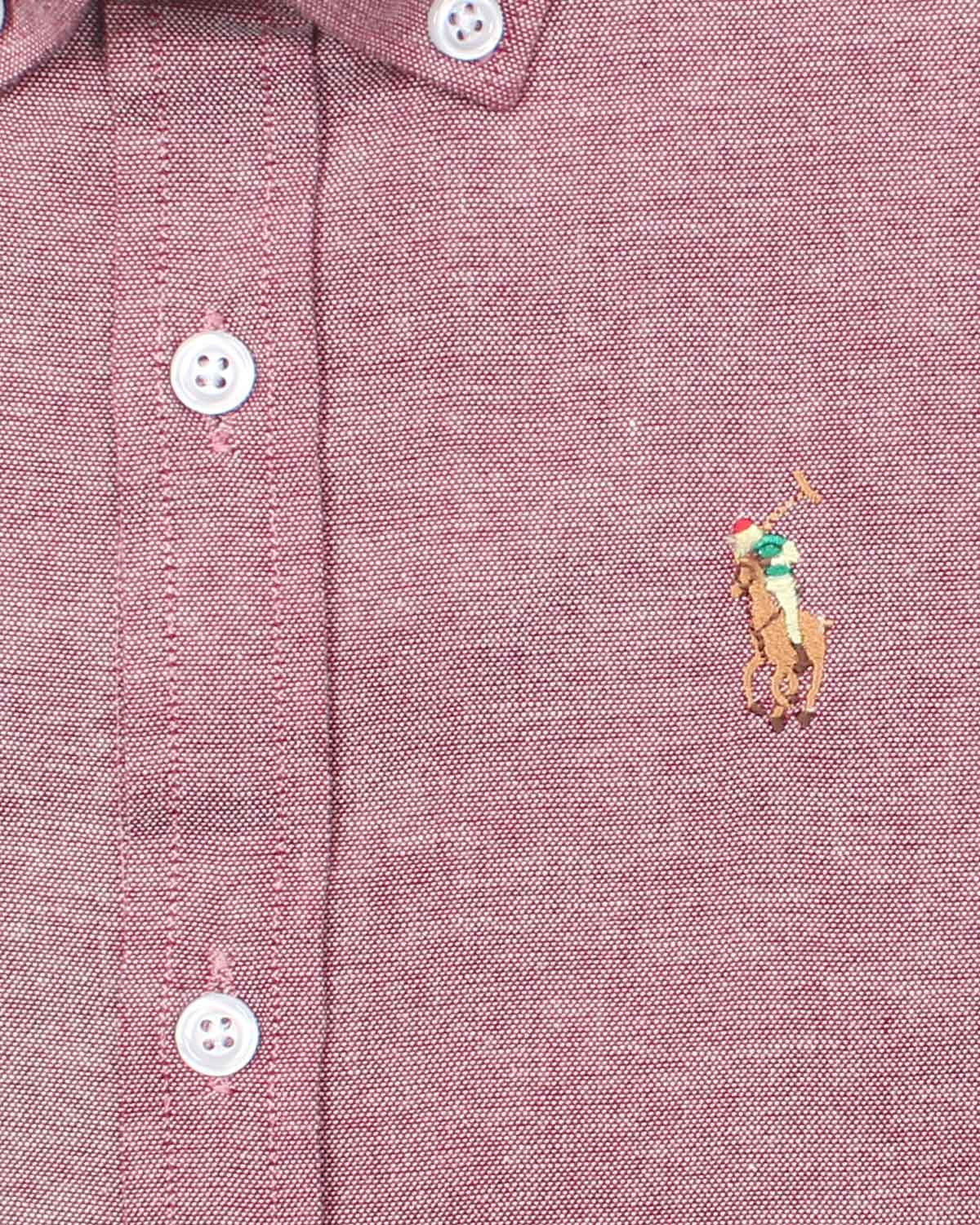 Kids Button Down Oxford Shirt - Muted Red