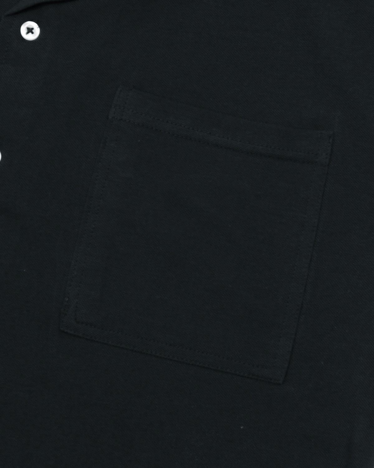 Men's Lapel Collar Pique Shirt - Black