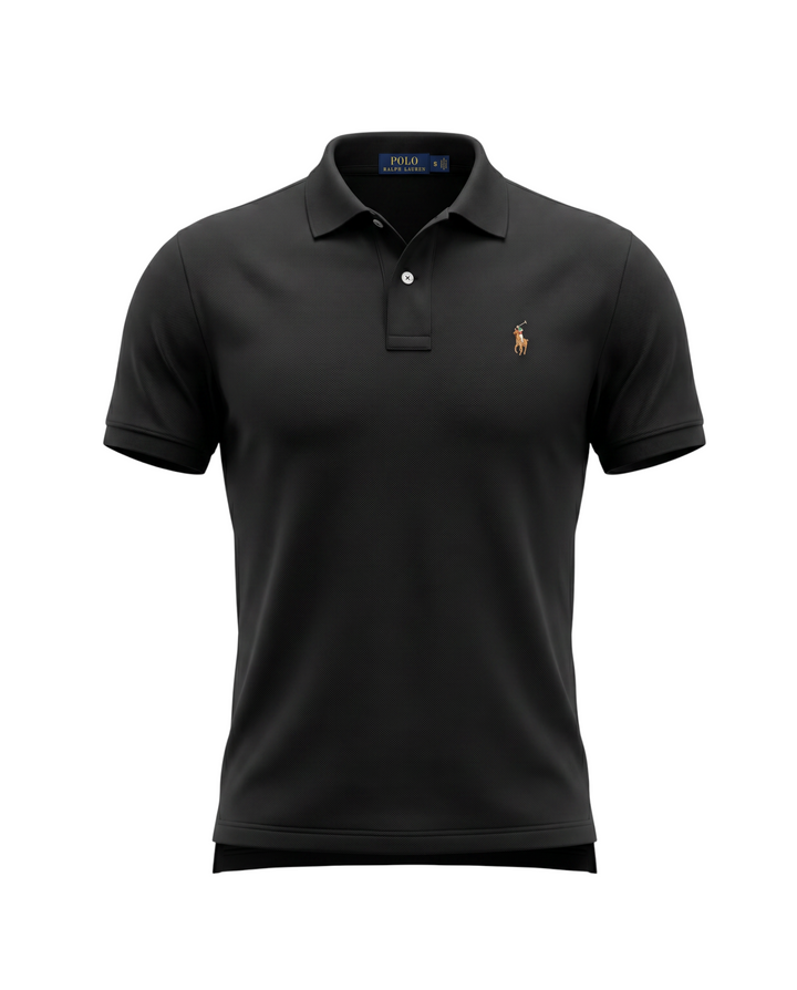 Premium Multi Pony Jersey Polo - Black