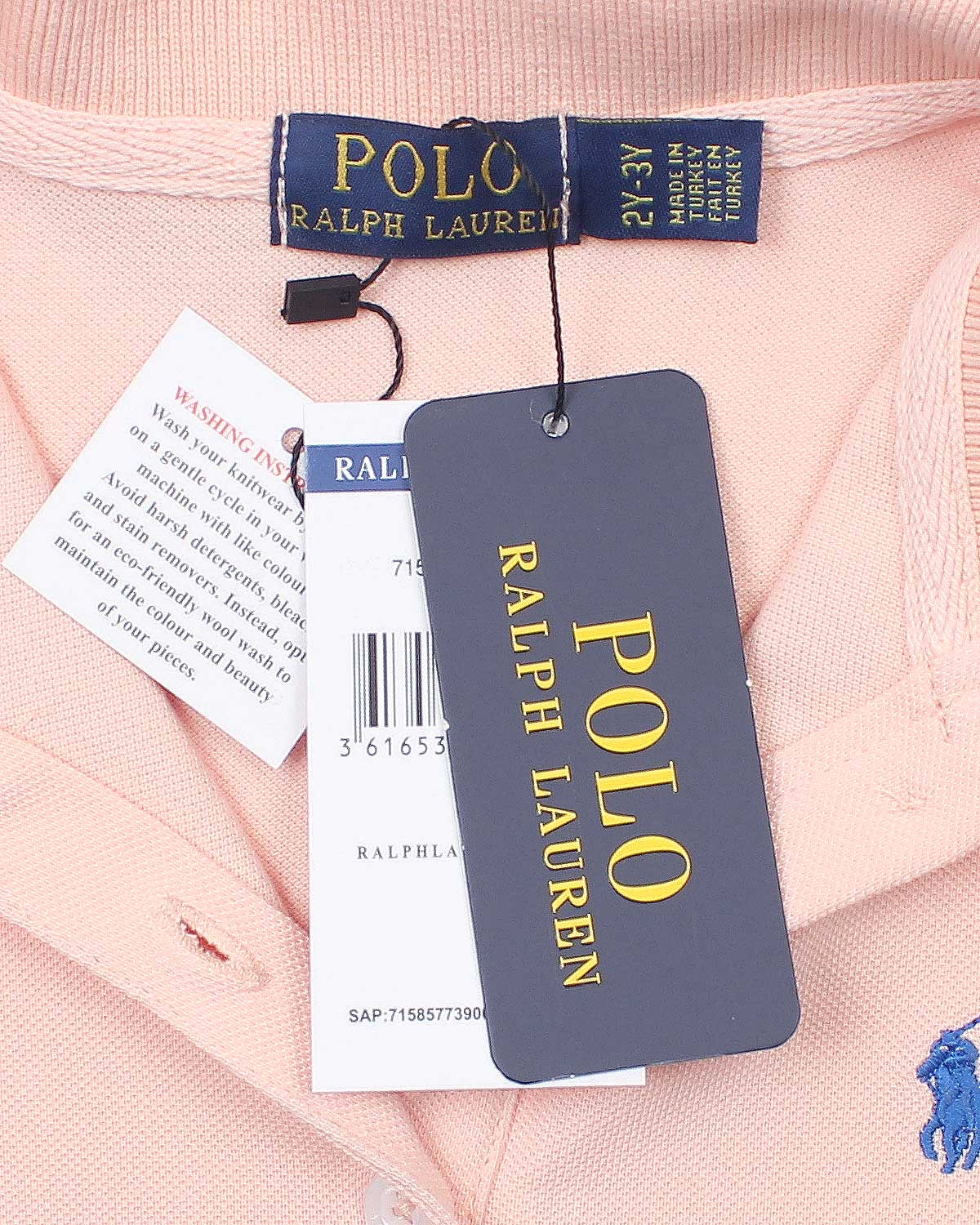 Baby Girl Iconic Polo Dress - Baby Pink