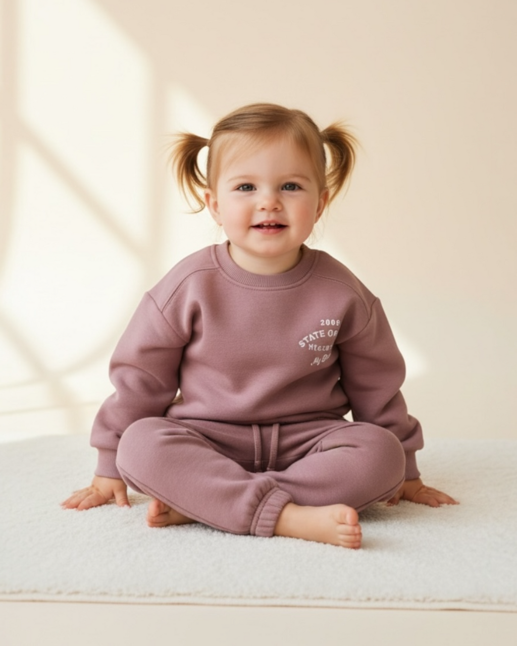 Premium Fleece Kids Tracksuit - Red