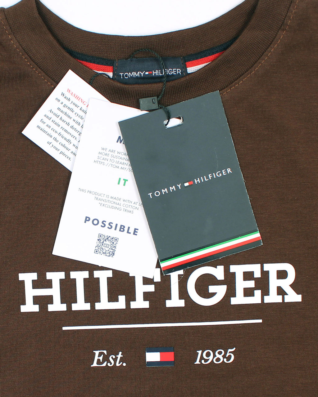 Exclusive Hilfiger Girls Crop Top Tee - Brown