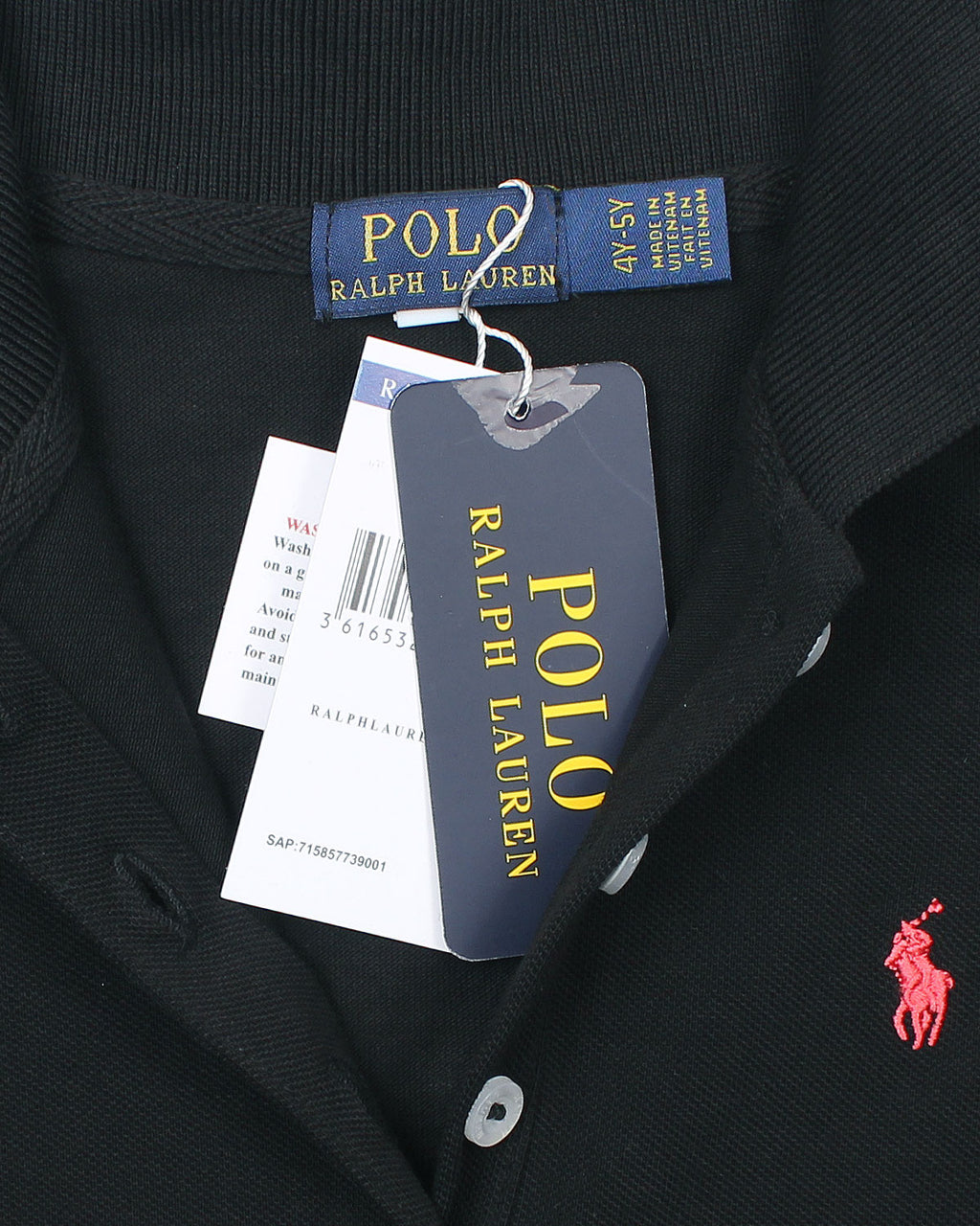 Baby Girl Iconic Polo Dress - Black