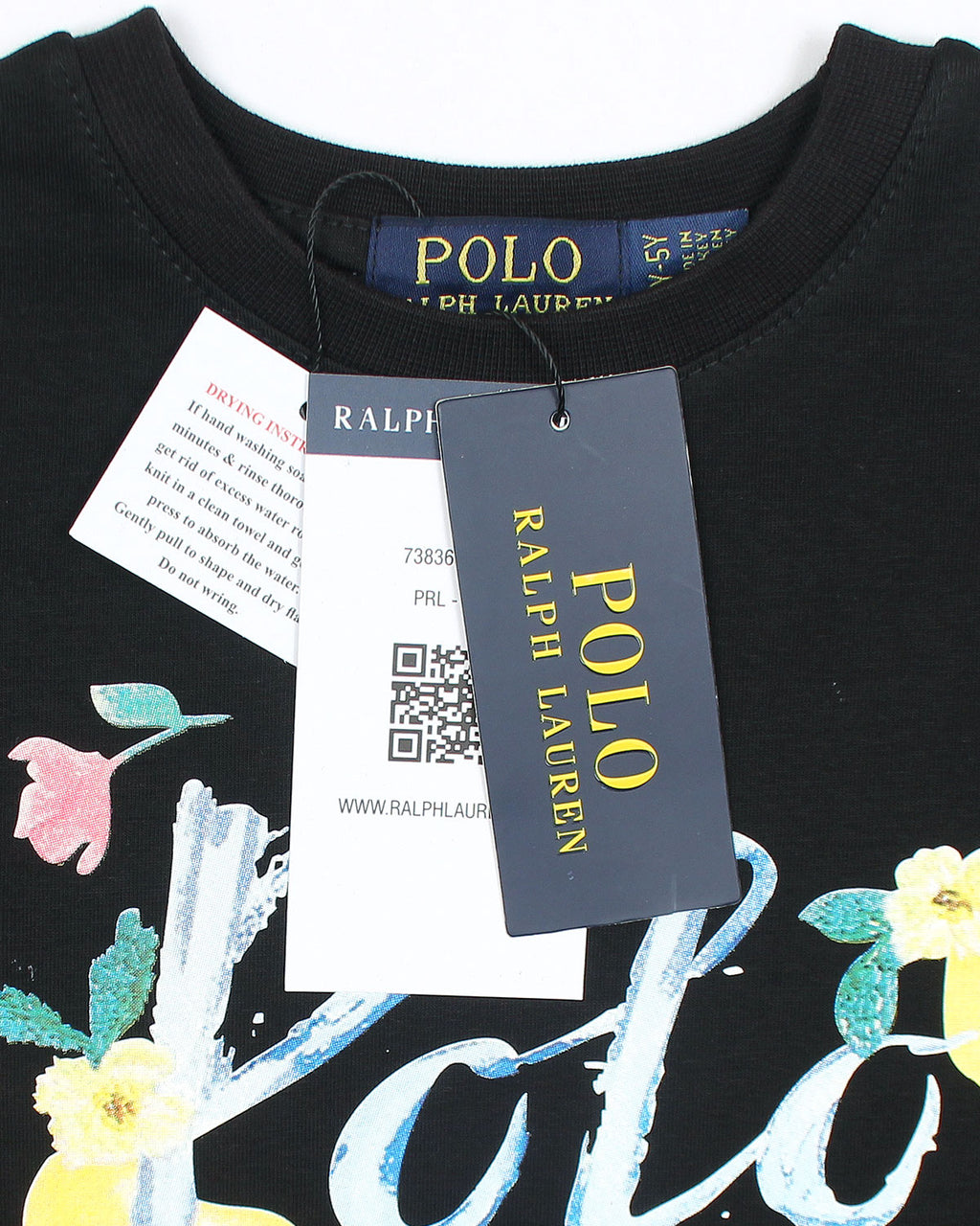 Exclusive Baby Girl R/L Polo Tee - Black