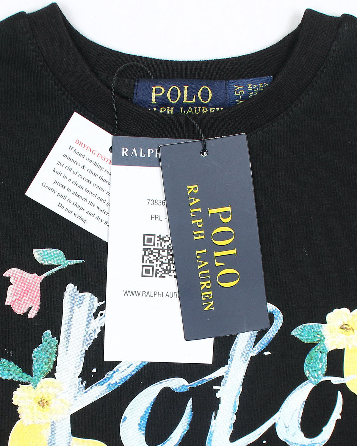 Exclusive Baby Girl R/L Polo Tee - Black