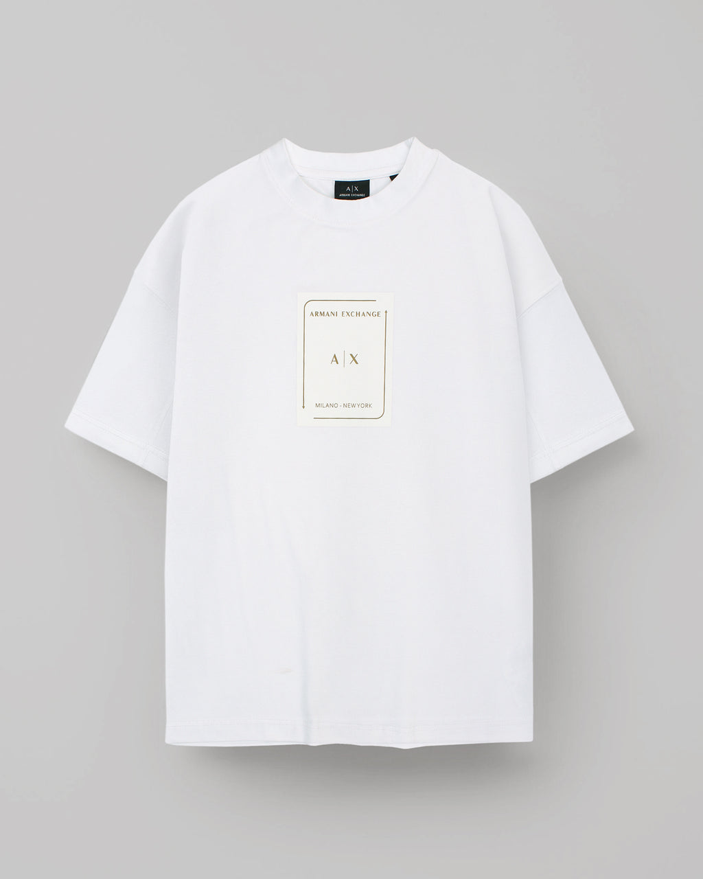 A-X Men's Oversized Logo Patch T-Shirt – White