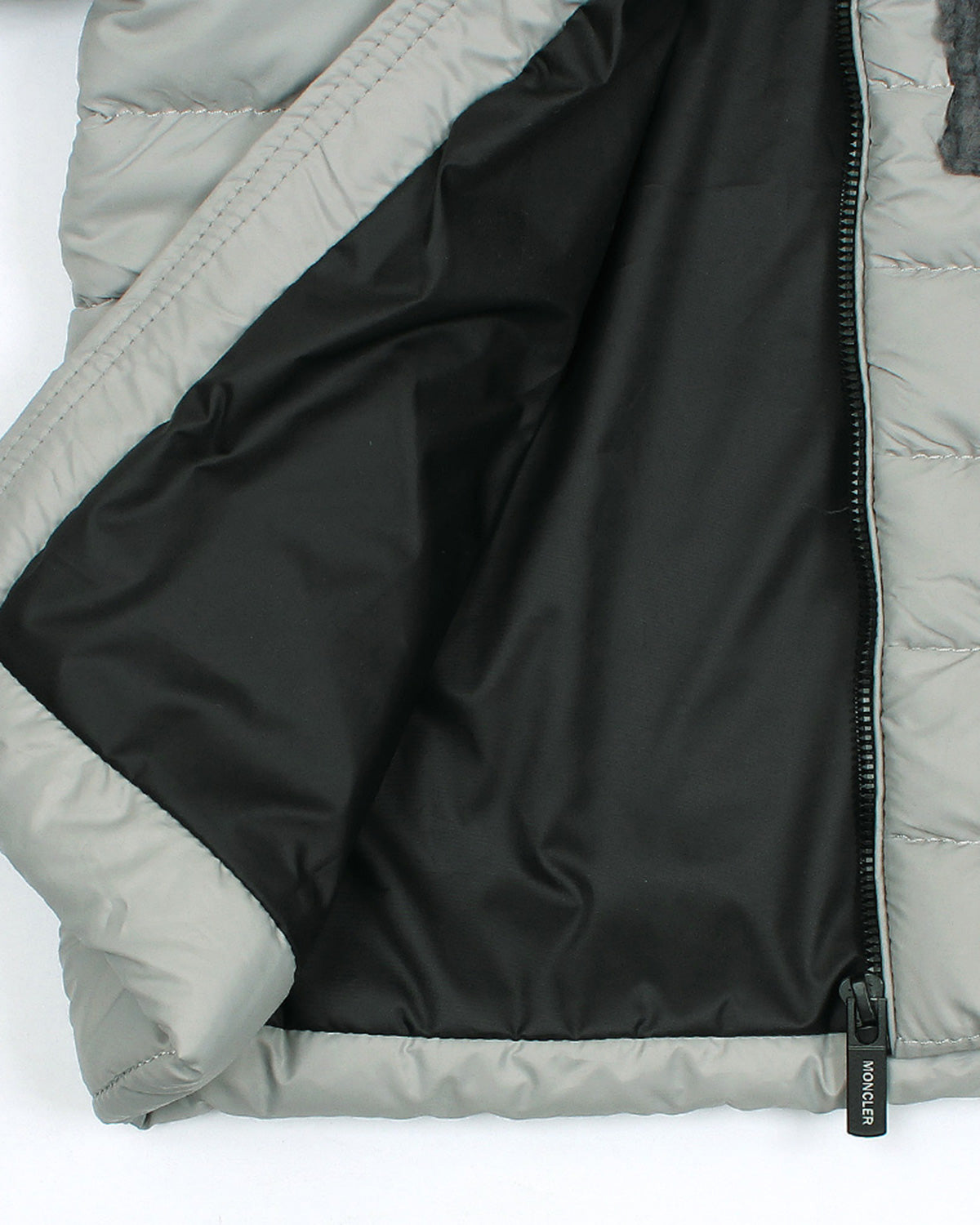 Kids Mon. Puffer Hooded Jacket - Light Grey