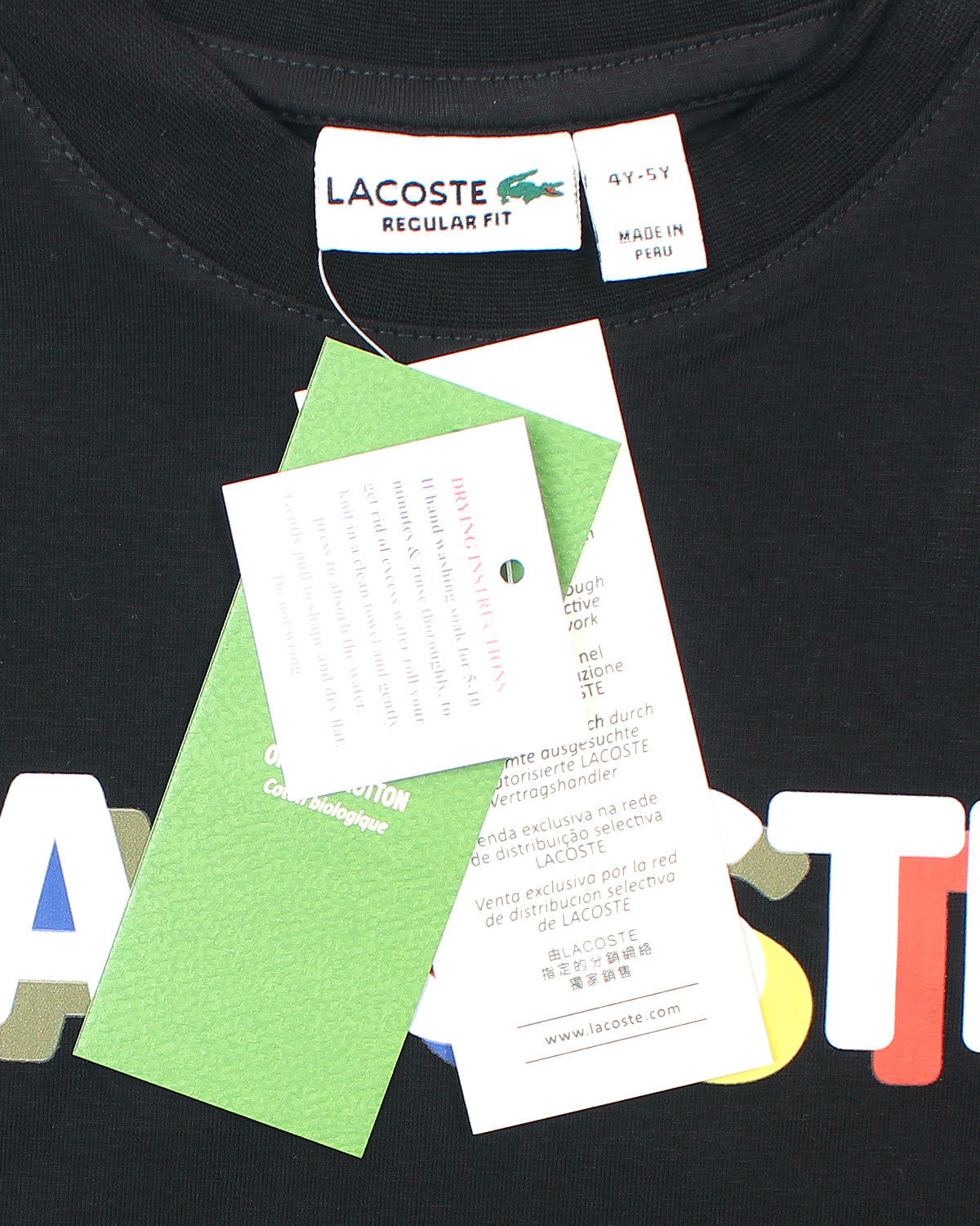 Kids Lac. Multi Logo T Shirt - Black