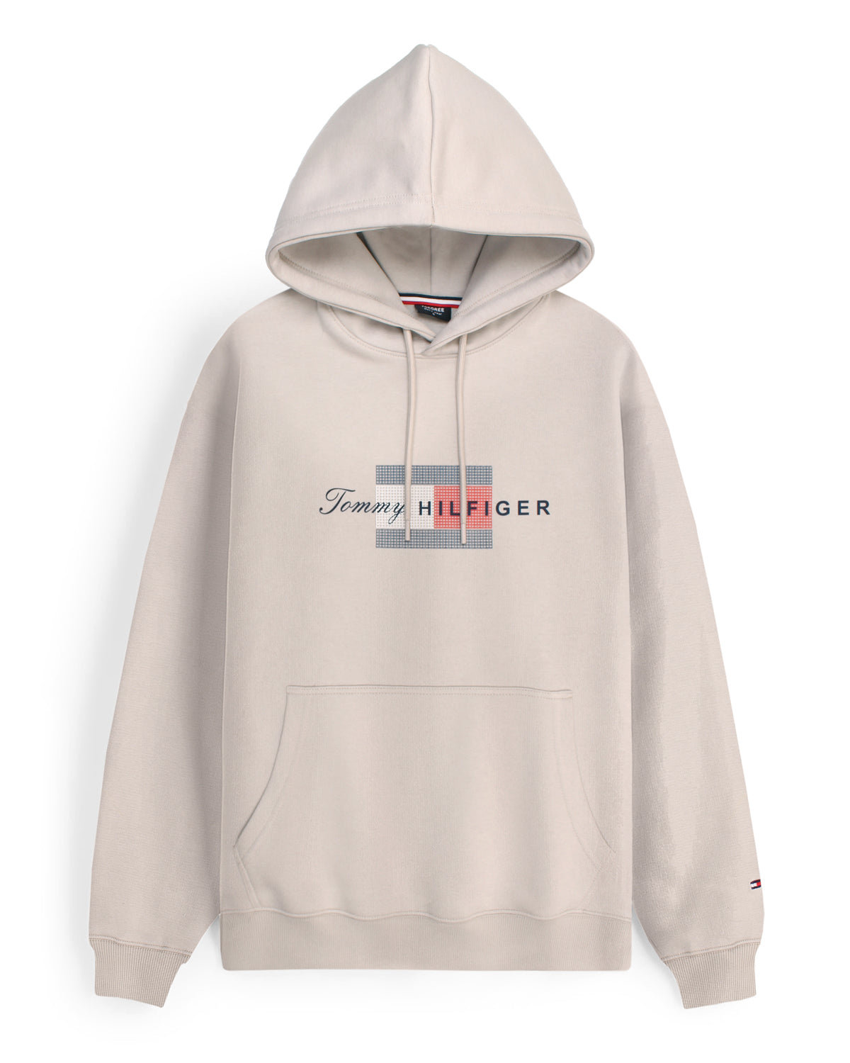 Men's Relax Fit TH Flag Hoddie  - Off White