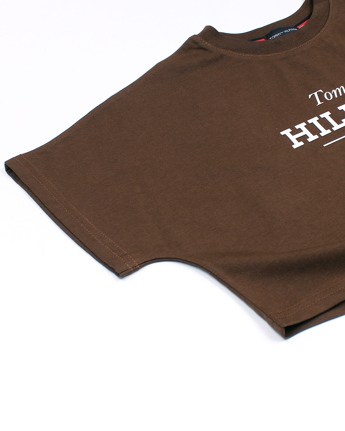 Exclusive Hilfiger Girls Crop Top Tee - Brown