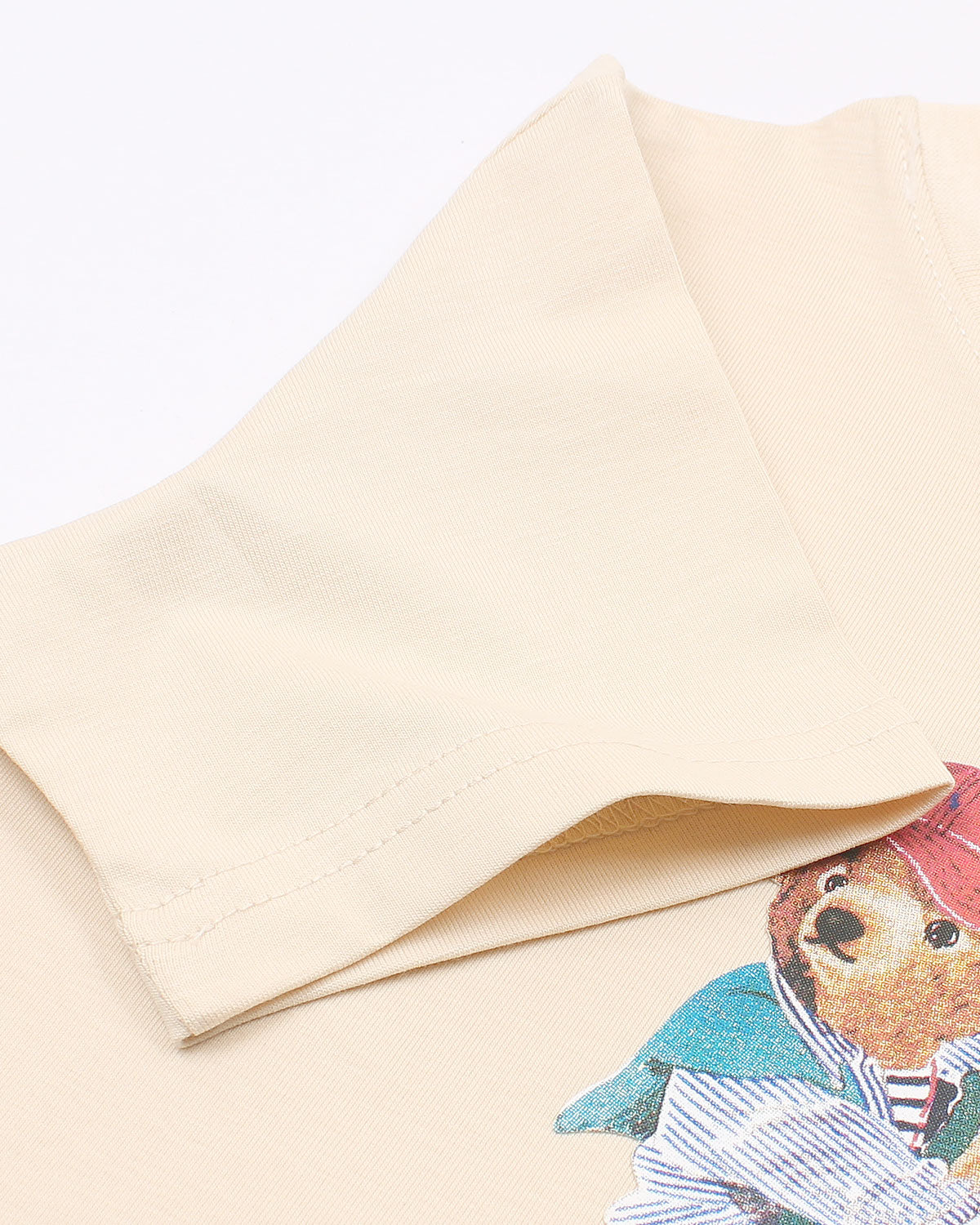 Premium Kids Flag Bear T Shirt - Off White