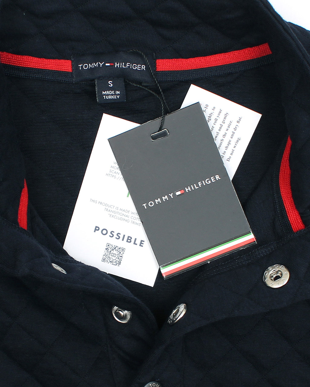 Premium TH Quilted Button Up Men's Sweat - Navy Blue