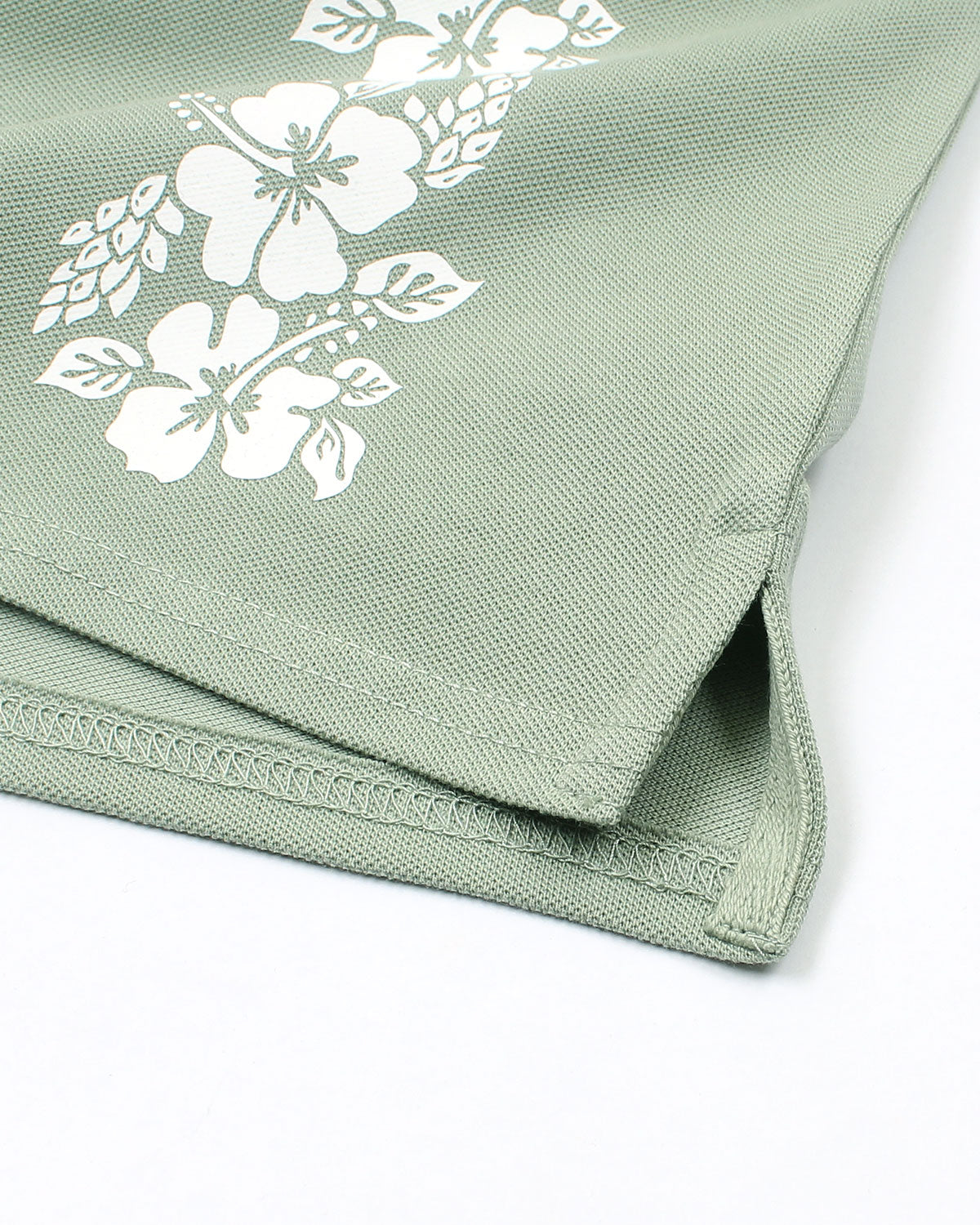 Kids Flowered Polo Shirt - C Green