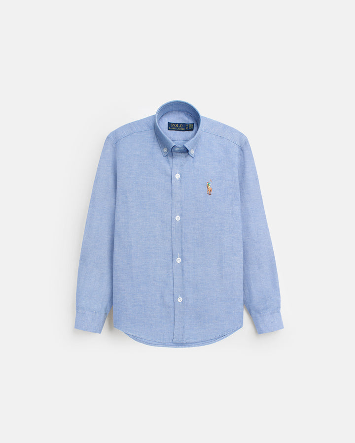Kids Button Down Oxford Shirt - Sky Blue
