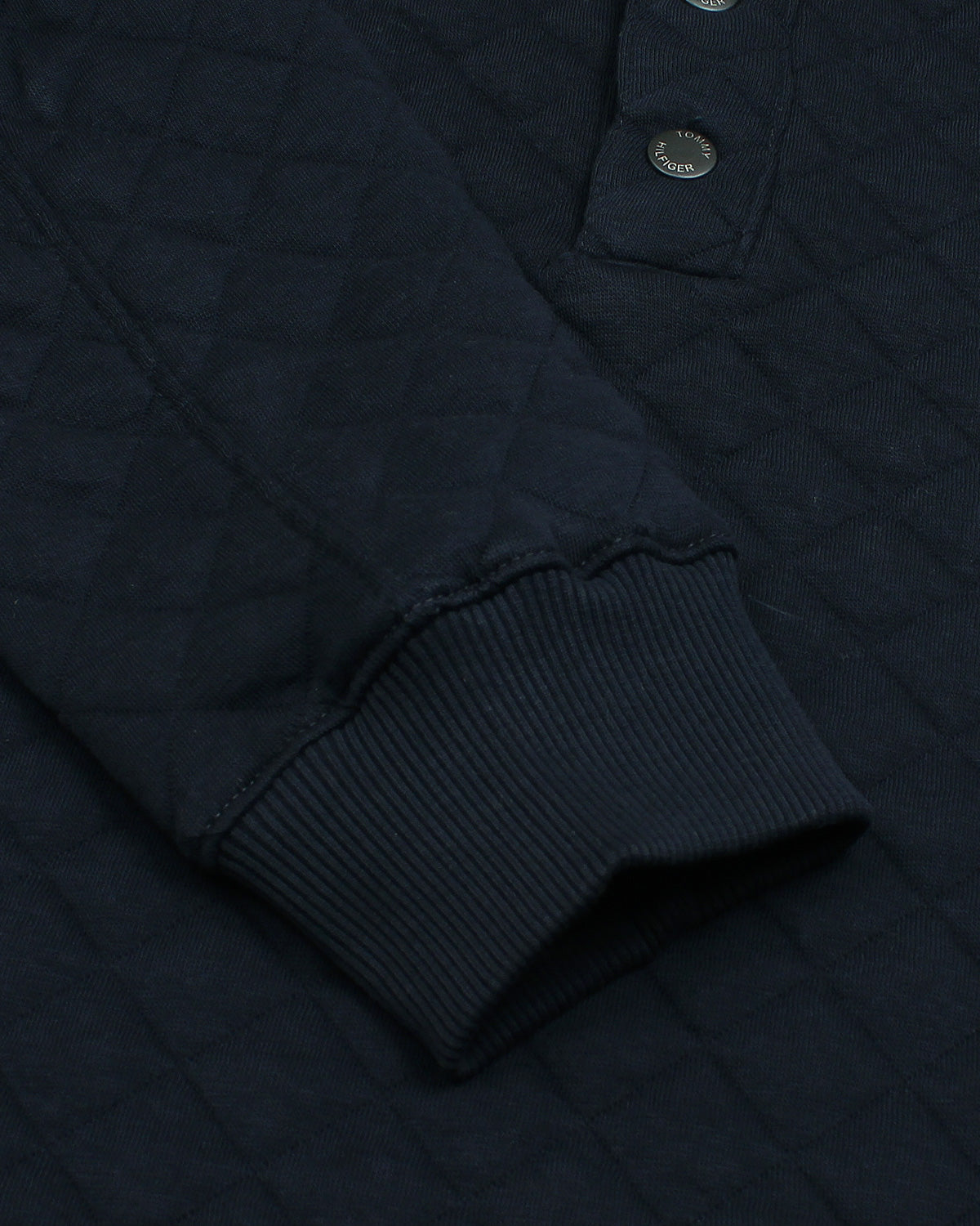 Premium TH Quilted Button Up Men's Sweat - Navy Blue