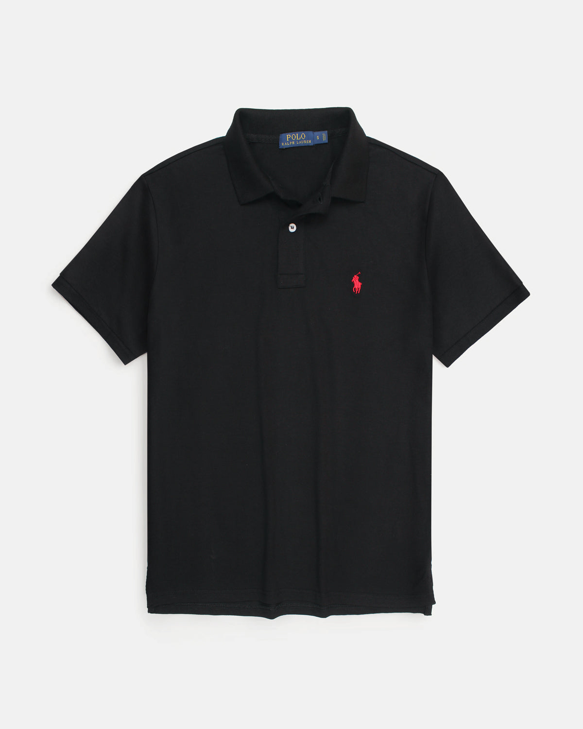 Men's Modal Iconic Red Pony Polo Shirt - Black