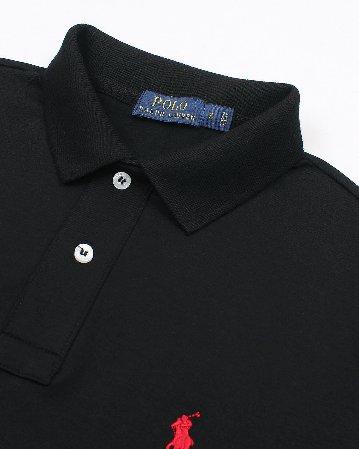 Men's Modal Iconic Red Pony Polo Shirt - Black