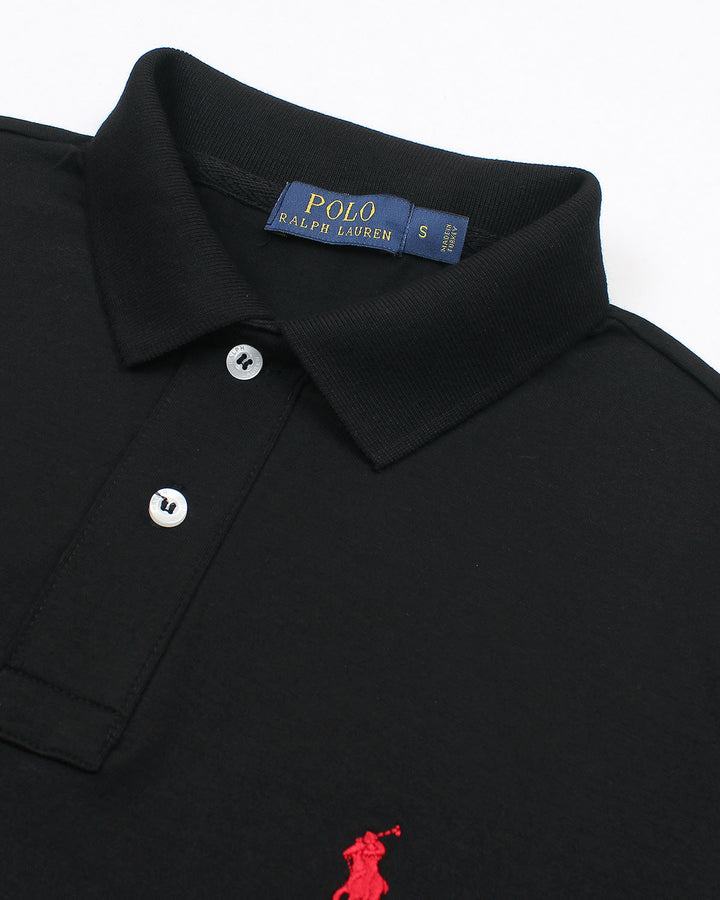 Men's Modal Iconic Red Pony Polo Shirt - Black