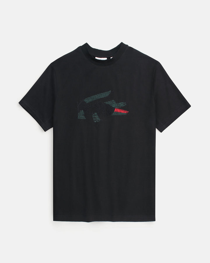 Men's Oversize Croc Lac. T Shirt - Black