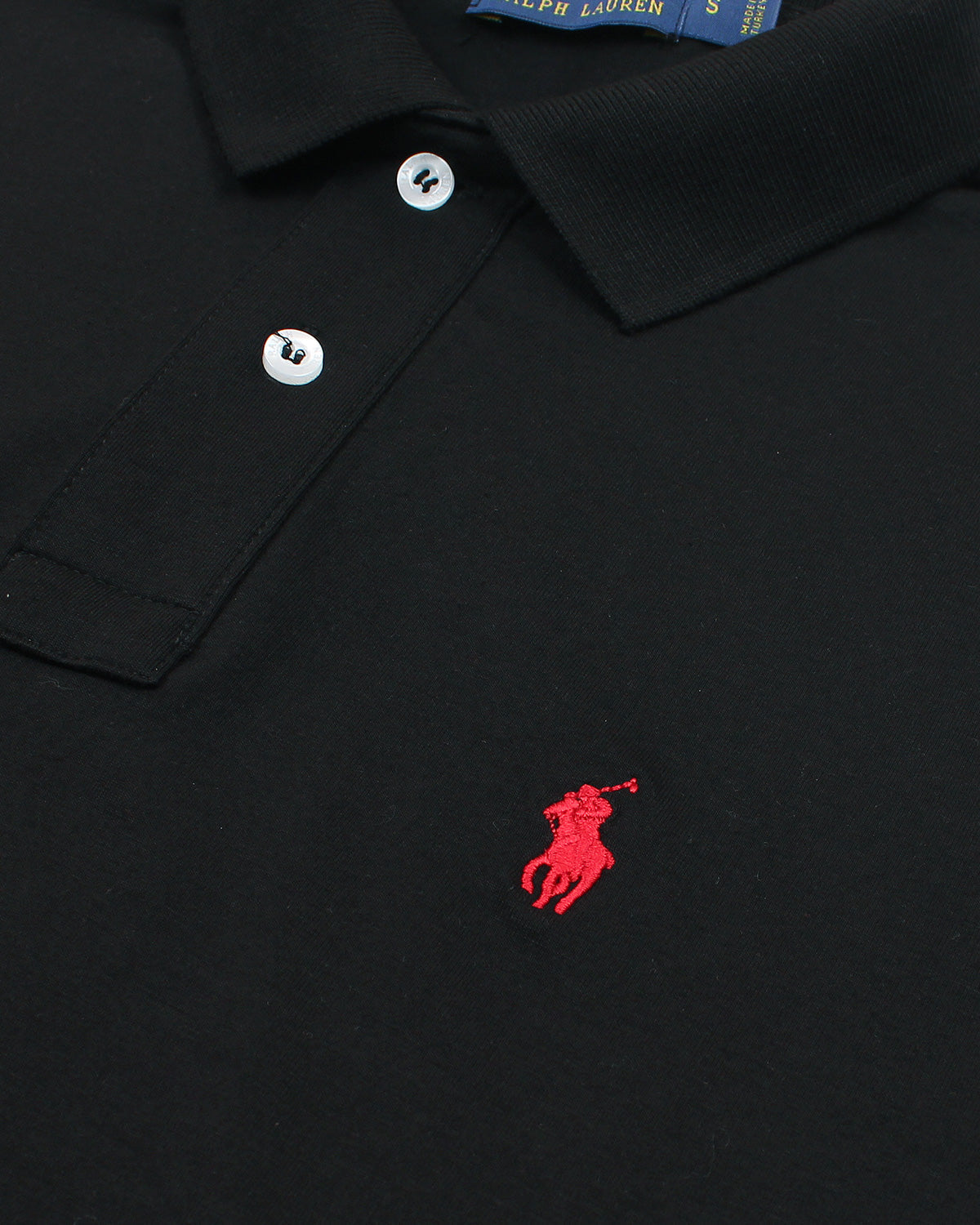 Men's Modal Iconic Red Pony Polo Shirt - Black