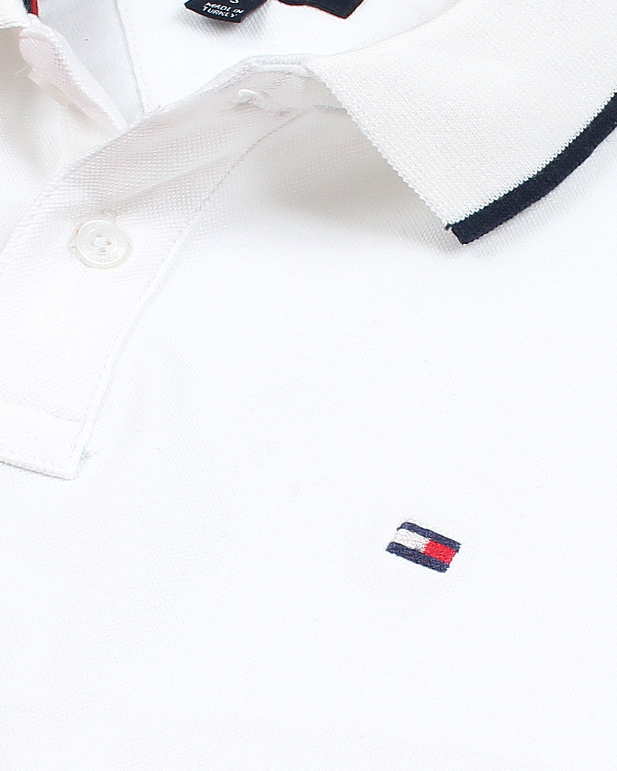 Iconic Tommy Stripe Polo - White