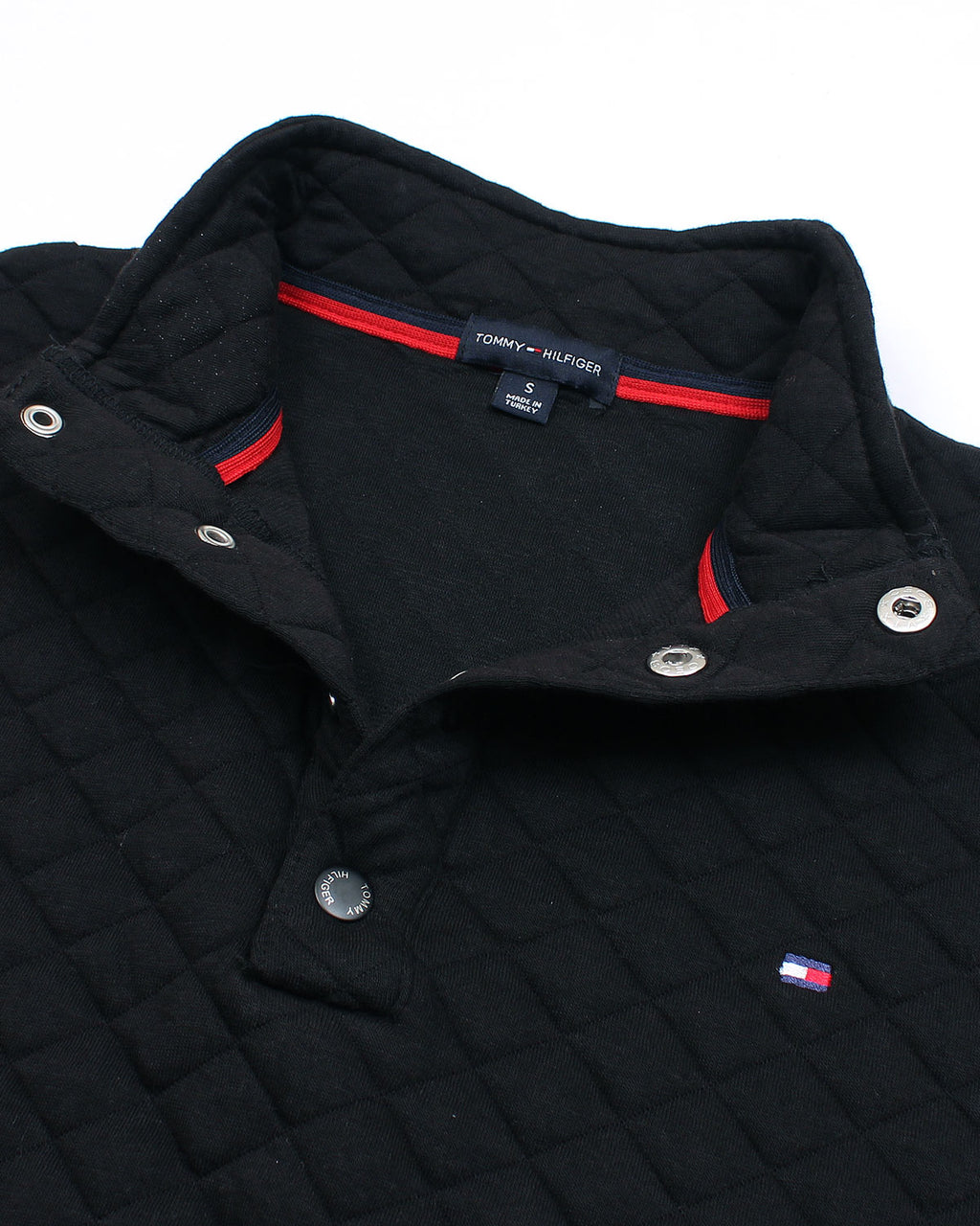 Premium TH Quilted Button Up Men's Sweat - Black
