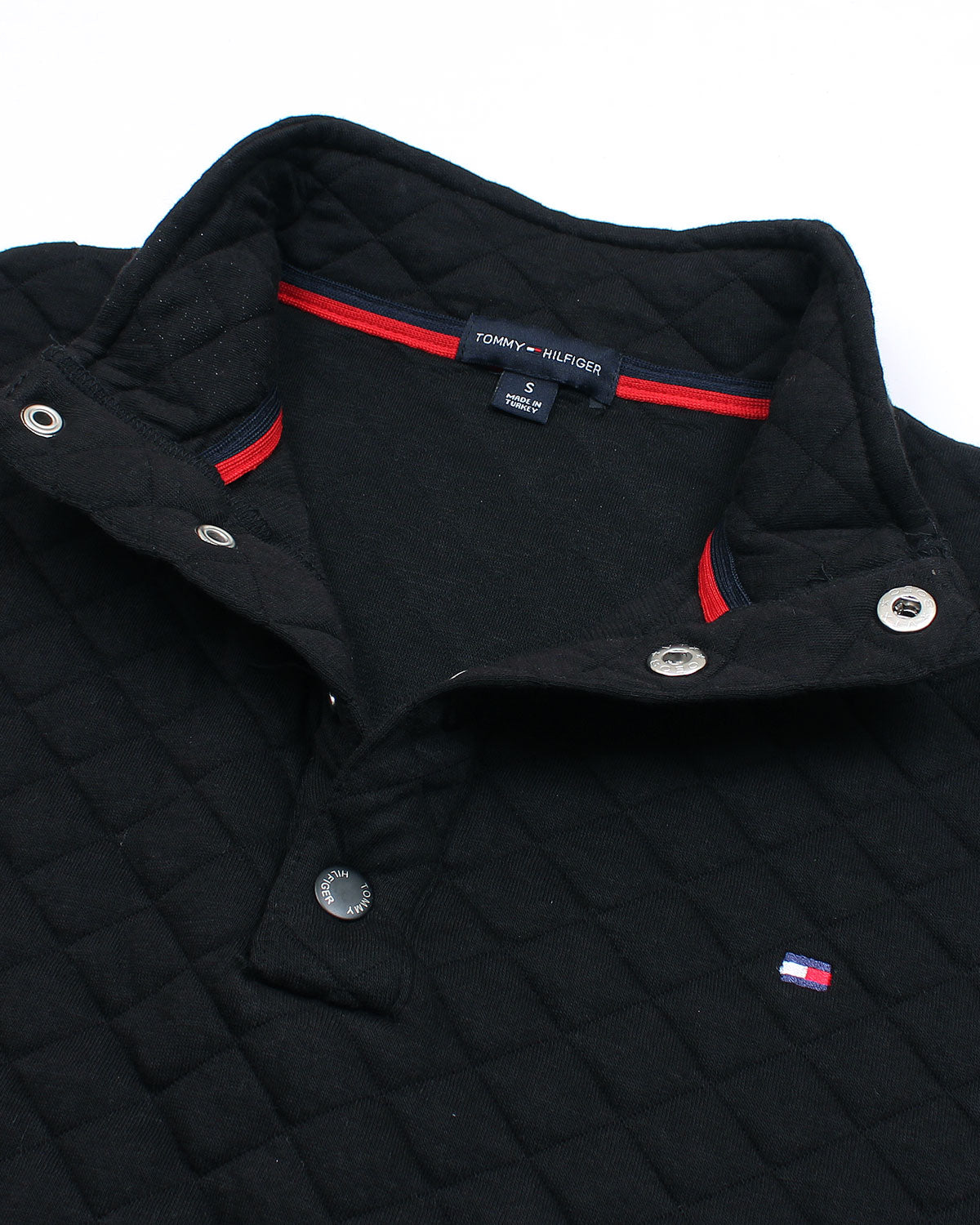 Premium TH Quilted Button Up Men's Sweat - Black