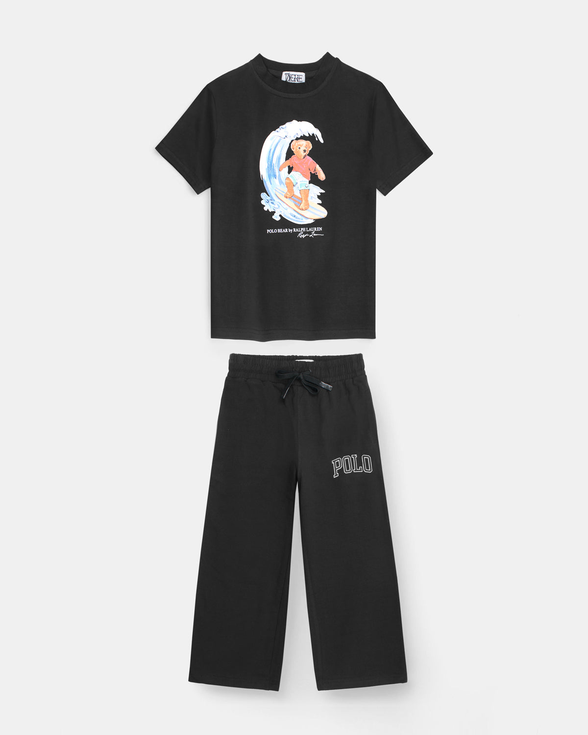Kids Water Bear Tracksuit Set - Black