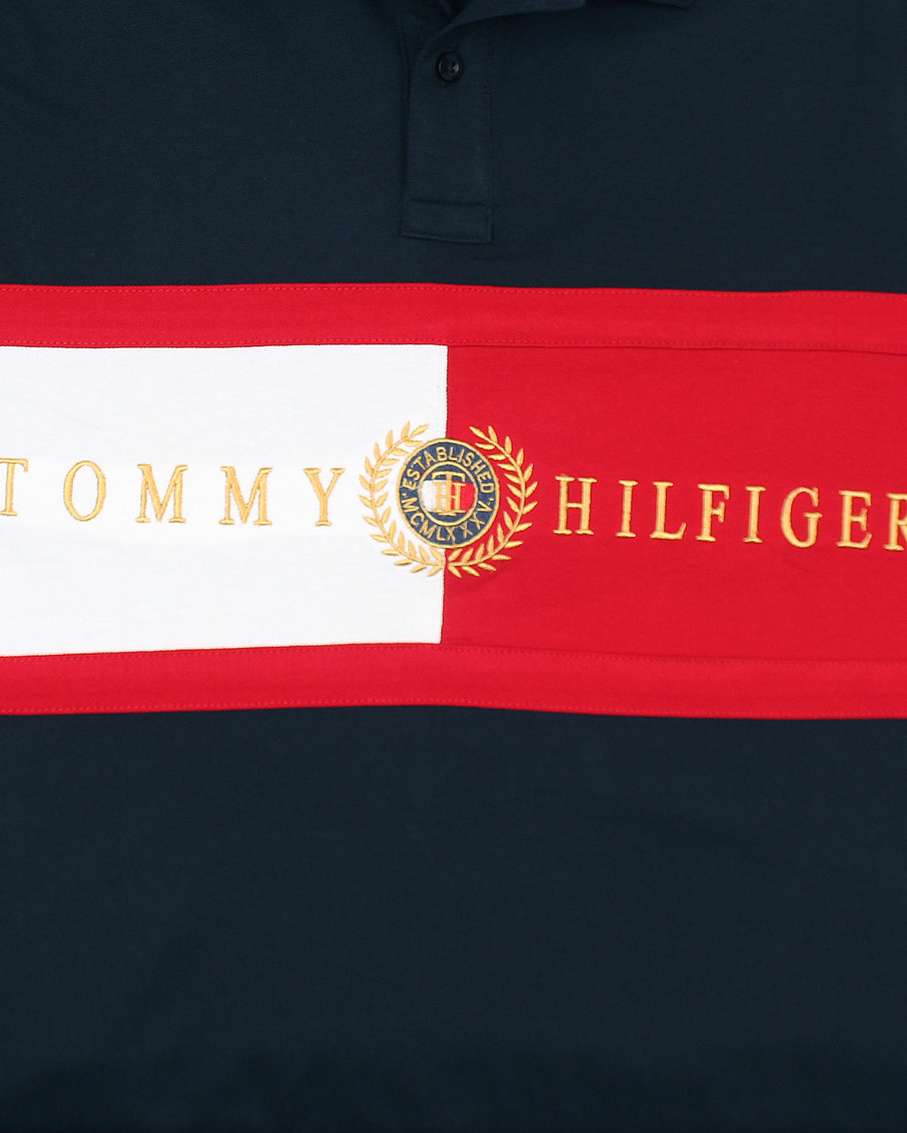 Premium Tommy Color Block Polo - Navy Blue