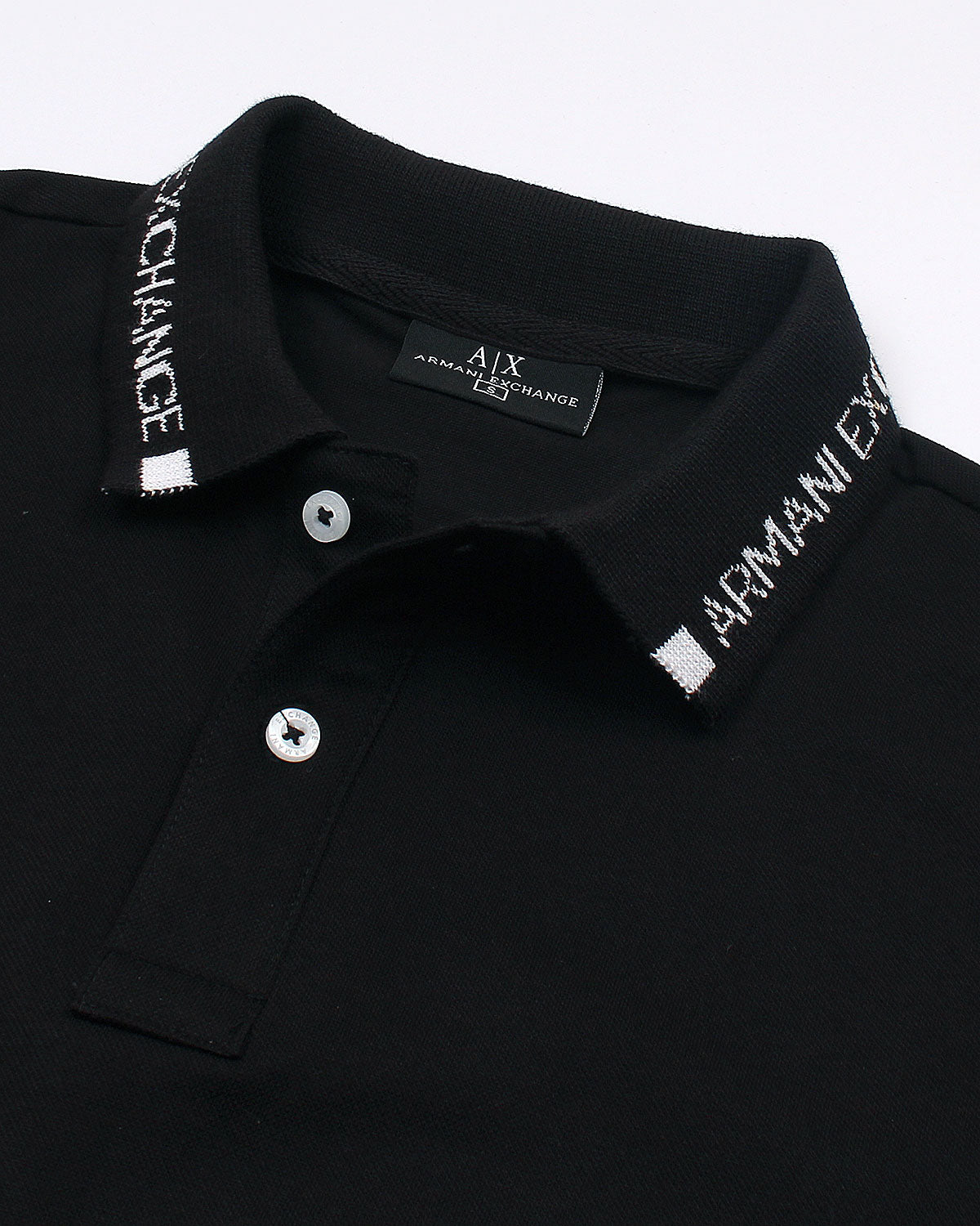A-X Collar Design Polo - Black