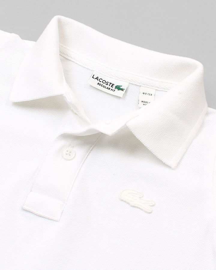 Premium Baby Girl Lac. Polo Shirt - White