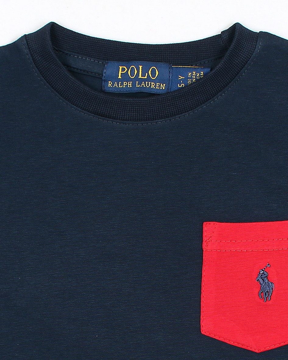 Exclusive Boys R/L Pocket Basic Tee - Red