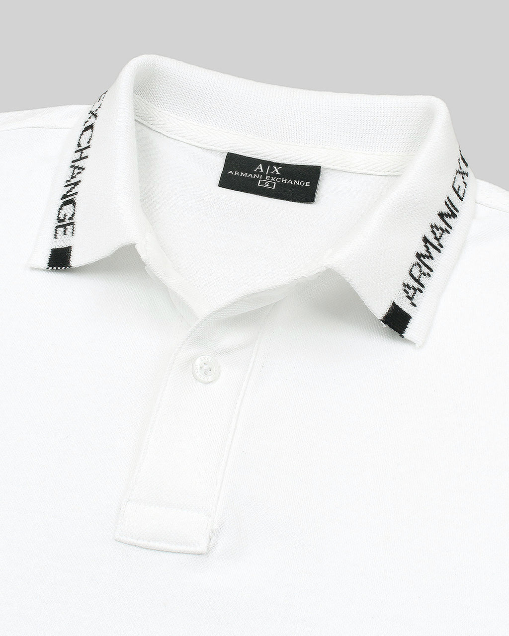 A-X Collar Design Polo - White