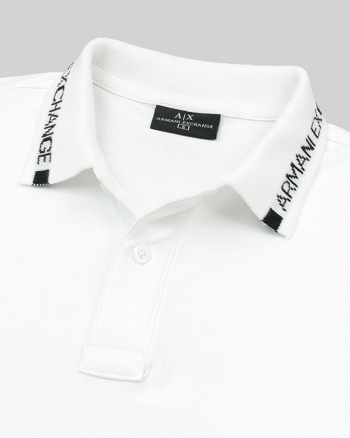 A-X Collar Design Polo - White