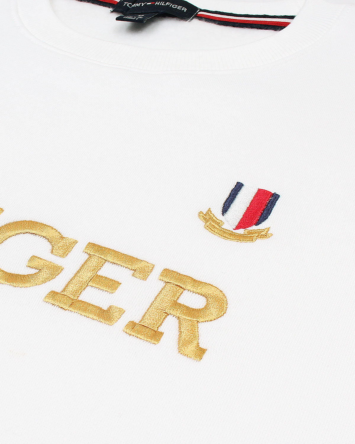 Premium Mens Flag Tommy Sweat - White