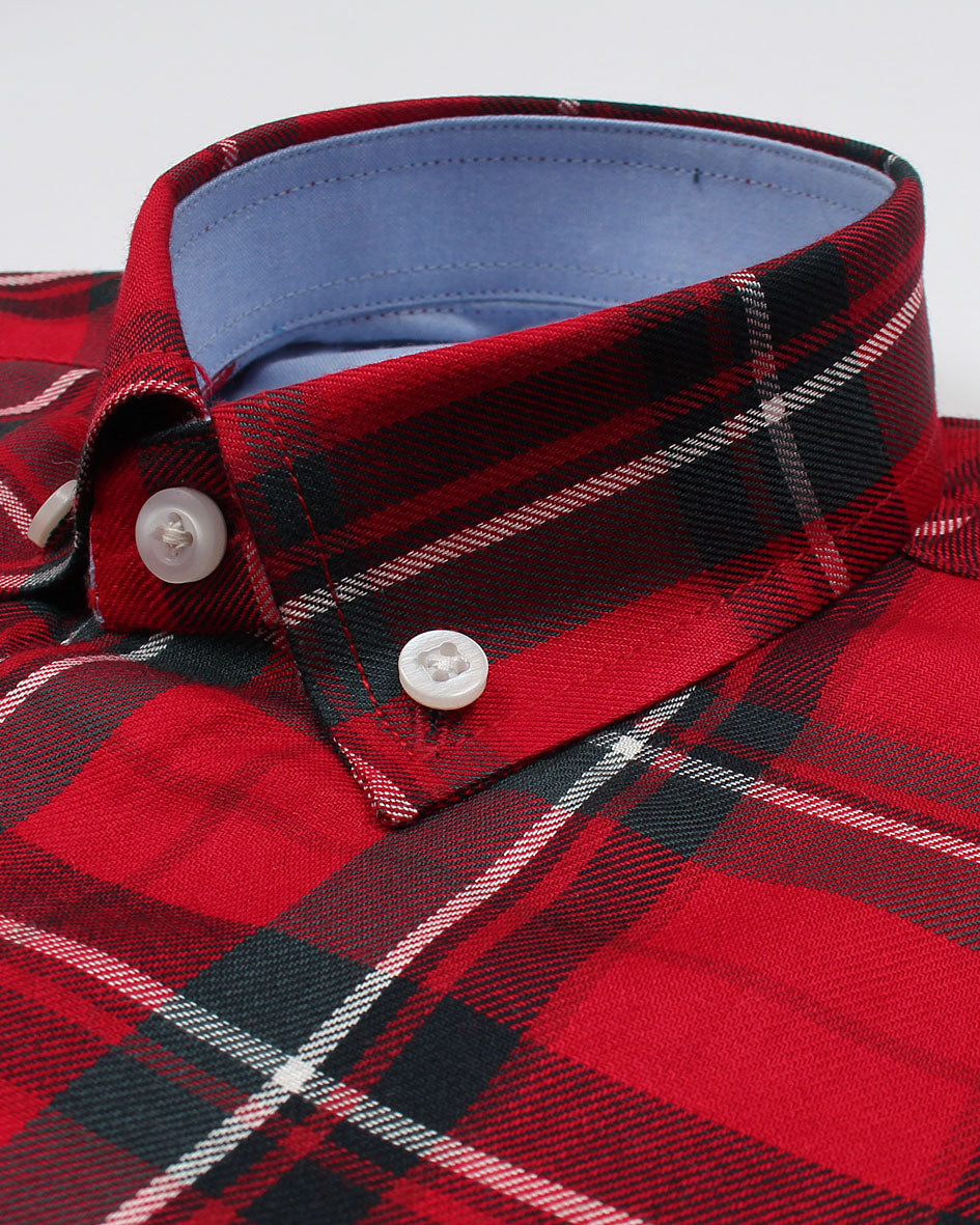 Kids Complex Checkered Shirt - Red