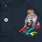 Premium Kids Color Bear Polo - Navy Blue