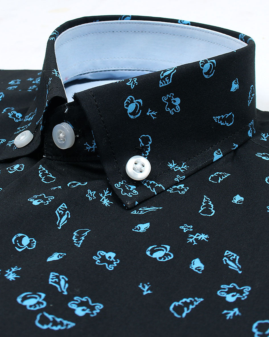 Kids Multi Printed Shirt - Black