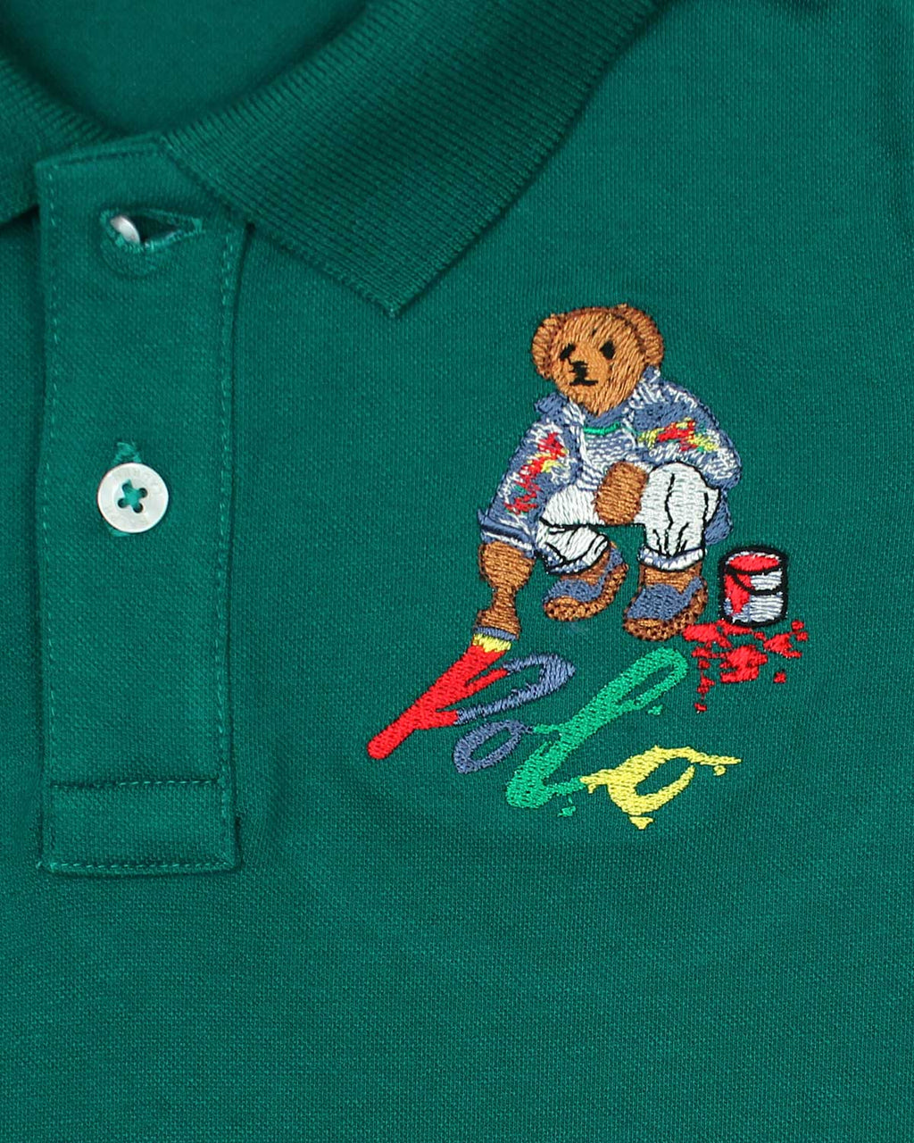 Premium Kids Color Bear Polo - Green