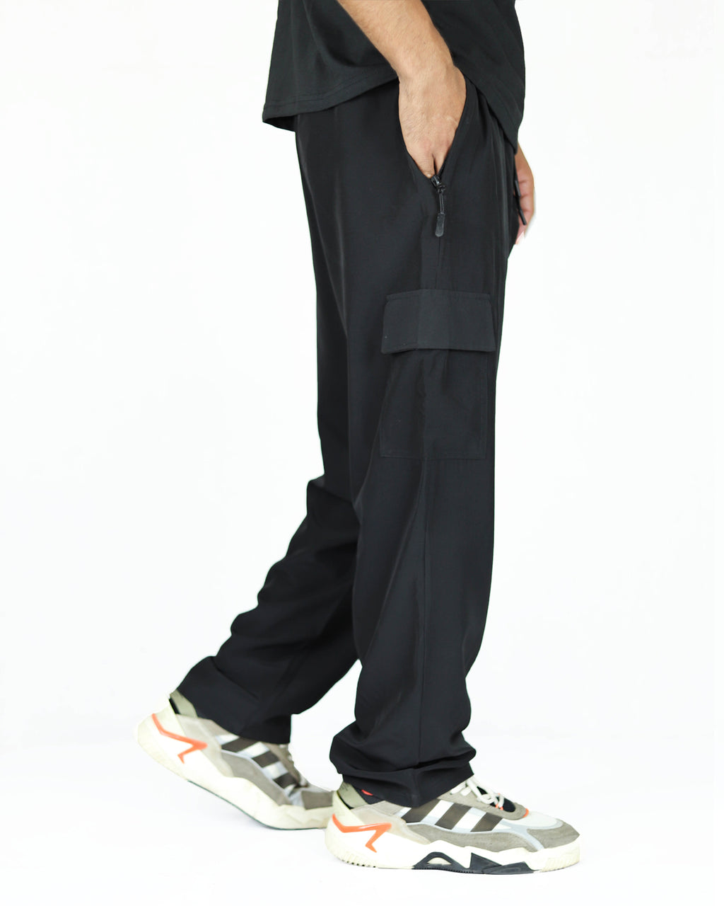 Premium Relaxed Fit Micro Trouser - Black