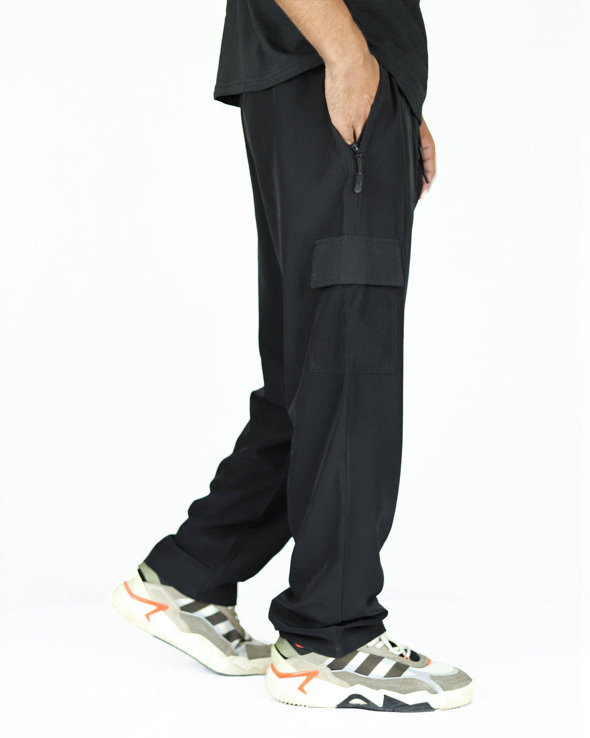 Premium Relaxed Fit Micro Trouser - Black