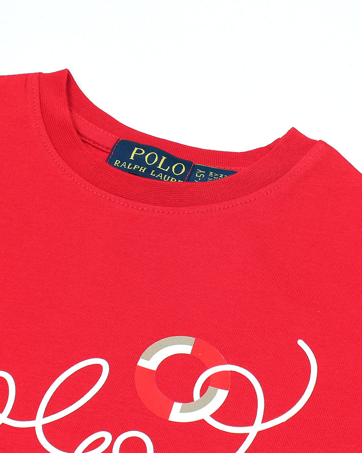 Exclusive Baby Girl R/L Polo Tee - Red