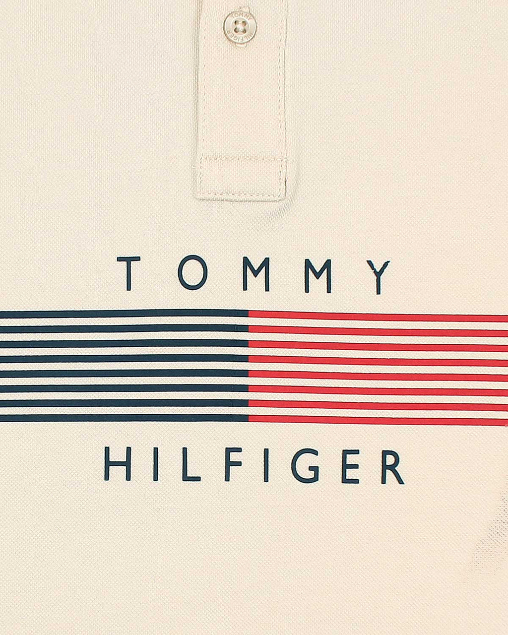 Kids Tommy Lined Polo - Off White