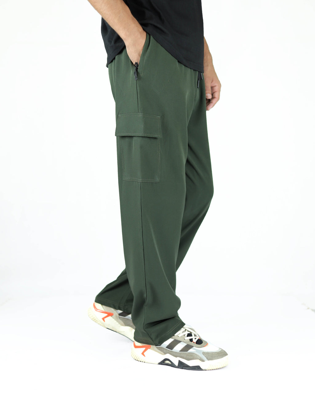 Premium Relaxed Fit Micro Trouser - Green