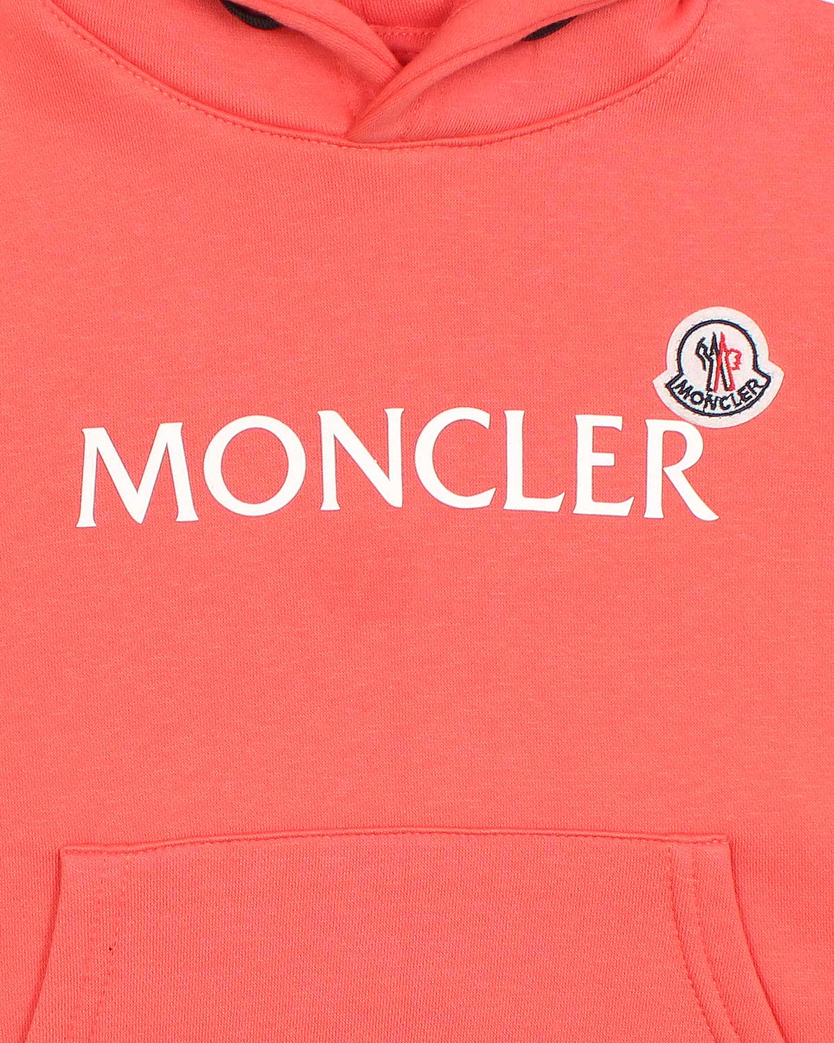 Mon. Kids Logo Hoddie - Coral Pink