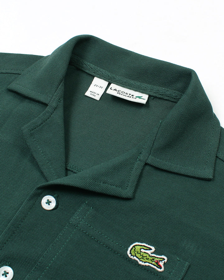 Kids Notch Lapel Pique Tracksuit - Green